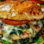 White Cheddar and Spinach Chicken Burgers Recipe