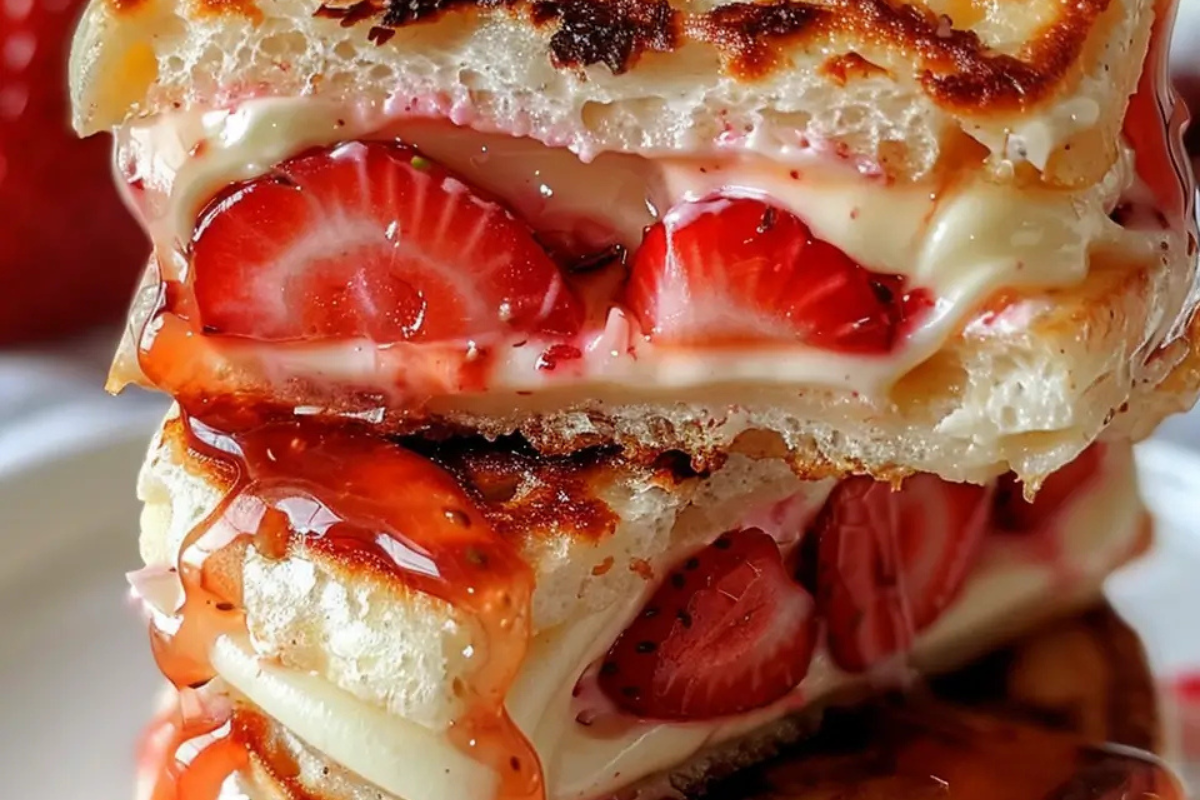 Fried Strawberry Cheesecake Sandwiches