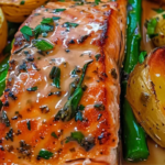 Garlic Herb Salmon with Asparagus and Potatoes