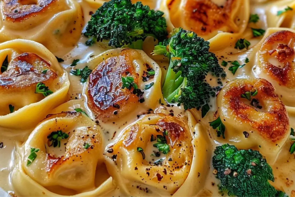 https://recipestasteful.com/creamy-garlic-parmesan-tortellini-with-chicken-broccoli/