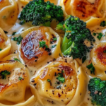 https://recipestasteful.com/creamy-garlic-parmesan-tortellini-with-chicken-broccoli/