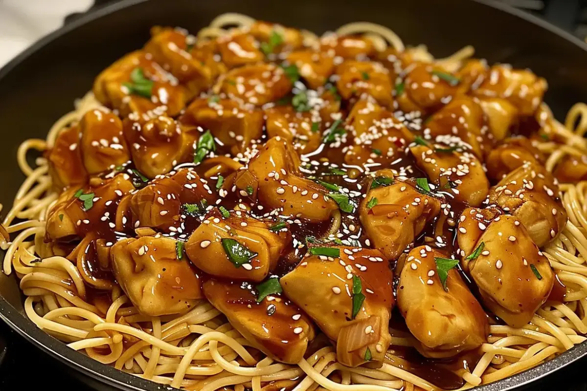 One-Pot Honey Garlic Chicken and Noodles