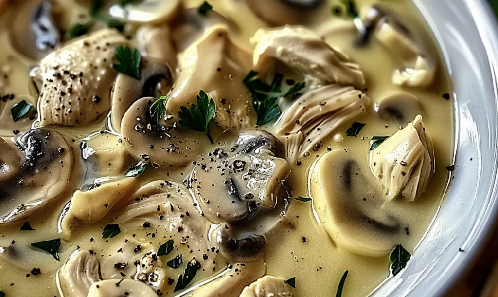 Creamy Rotisserie Chicken Mushroom Soup